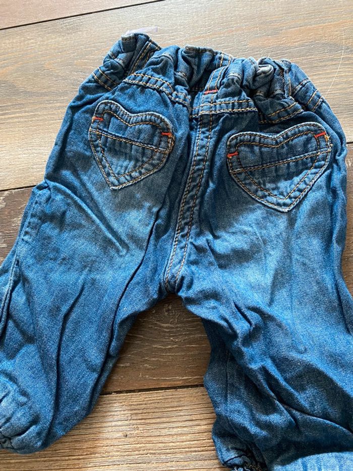 Jeans baby club 6mois coeur fille - photo numéro 2