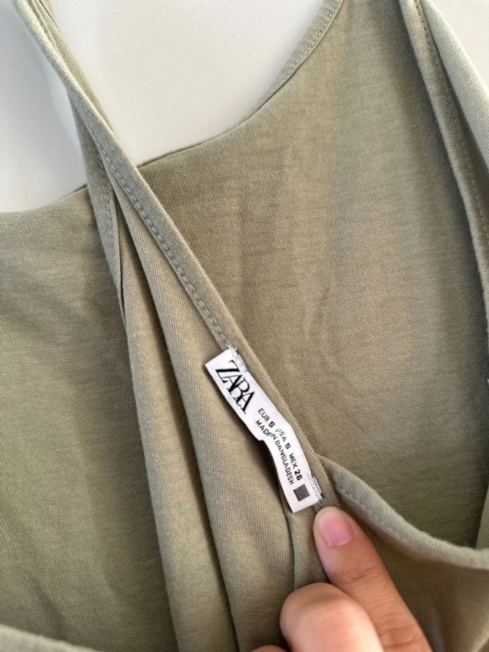Robe Zara fluide kaki - Taille S - photo numéro 3