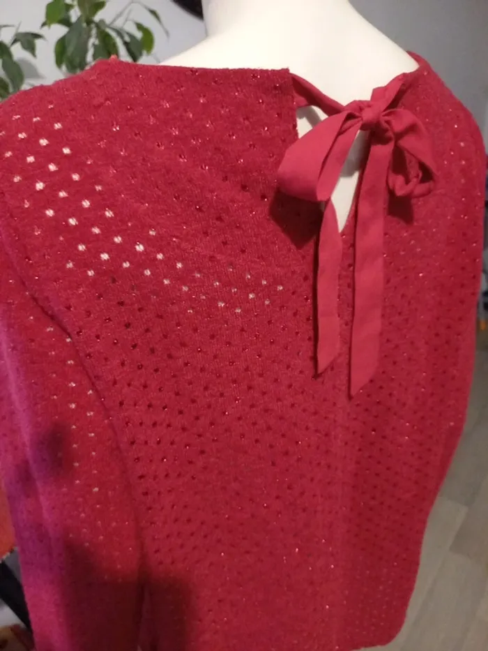 Pull femme bordeau T. 42 - photo numéro 9