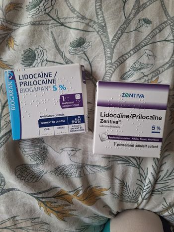 Lot de deux patch anesthésiant lidocaine prilocaine