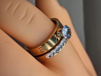 Bague  En acier inoxydable + zircons  marque hippie & bohème