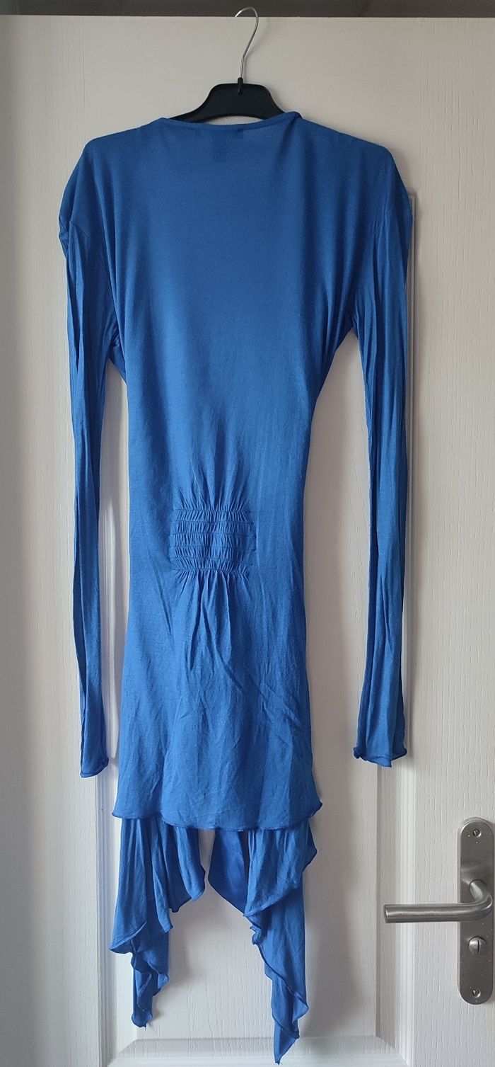 Gilet long bleu électrique Mango taille s - photo numéro 4