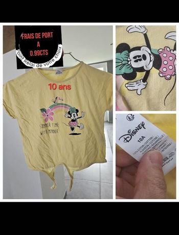 Tee-shirt jaune (minnie )disney 10 ans fille