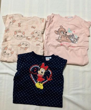 Lot de 3 grenouillères été Disney 18 mois