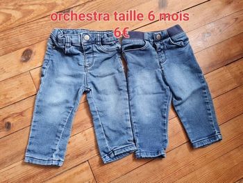 Lot de 2 jeans orchestra taille 6 mois