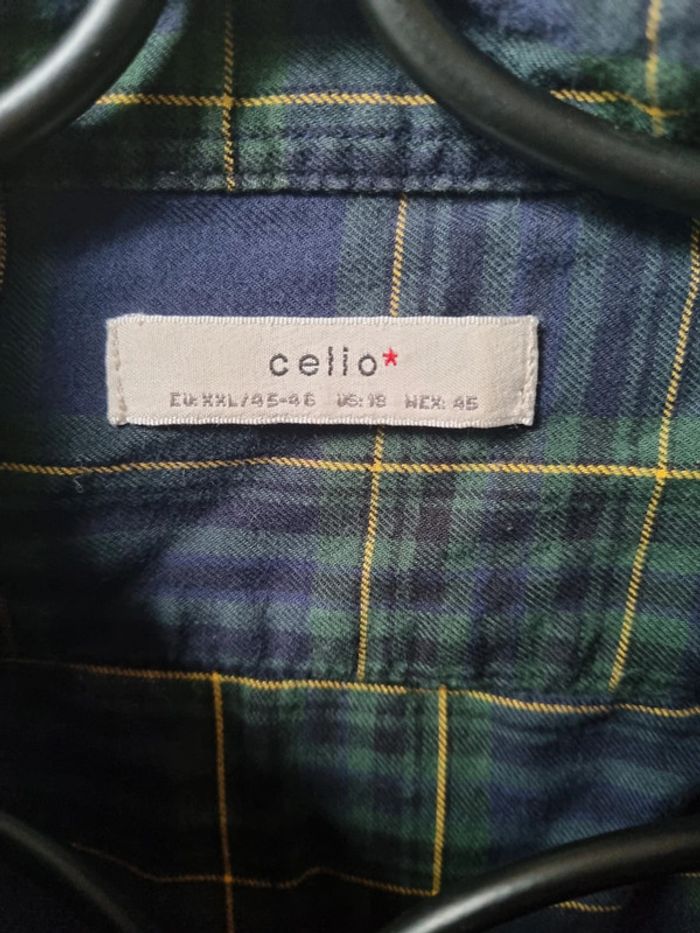 Chemise à carreaux bleue verte - photo numéro 2