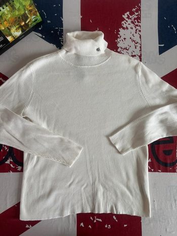 Sweat col roulé Ralph Lauren blanc taille S