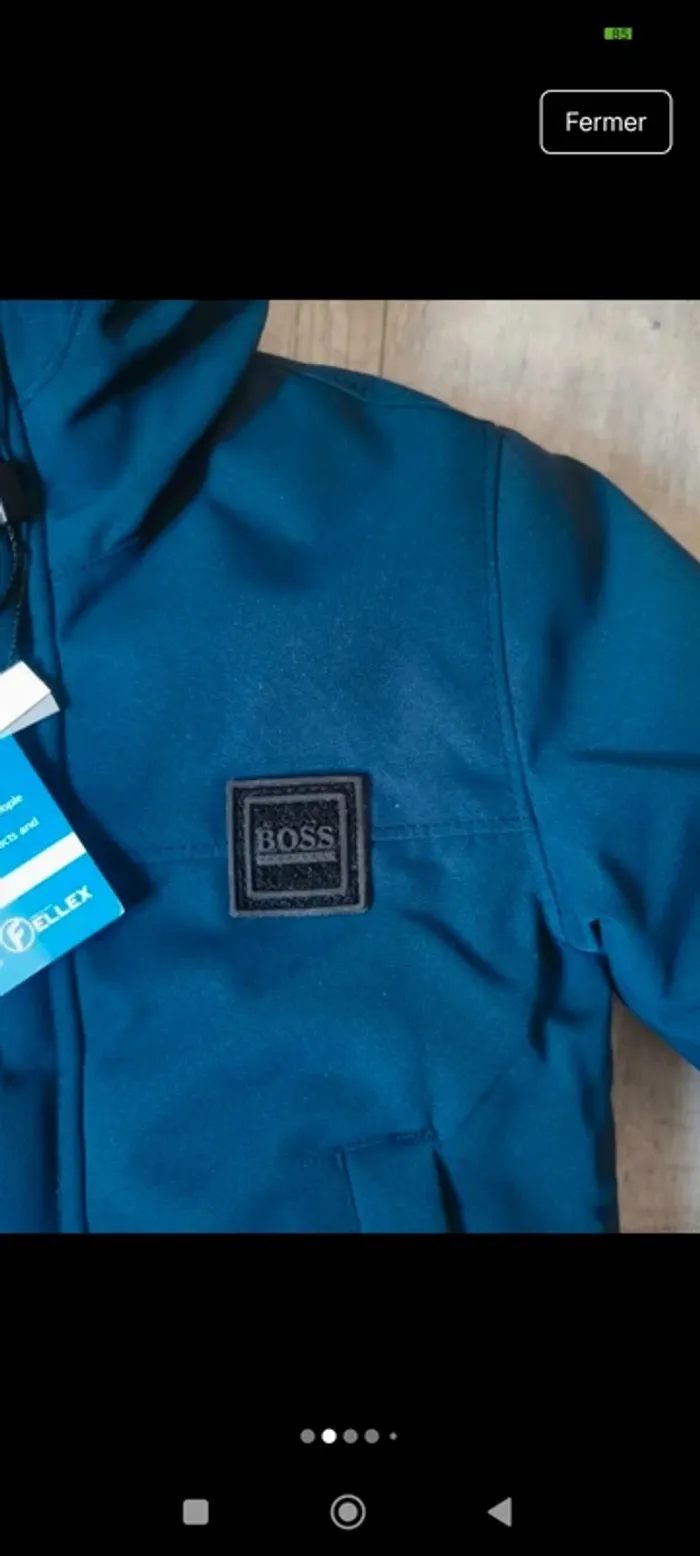 Manteau chaud avec capuche marine Hugo Boss 12 mois neuf - photo numéro 2