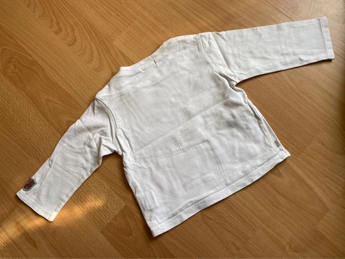Beau T-shirt blanc ML Obaïbi T. 12 mois/74 cm garçon TBE - photo numéro 2