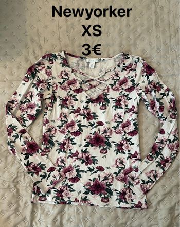 Haut Newyorker fleuries XS TBE