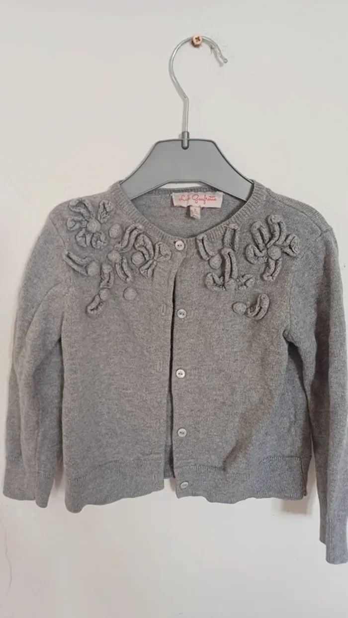 Gilet gris lili gaufrette - photo numéro 2