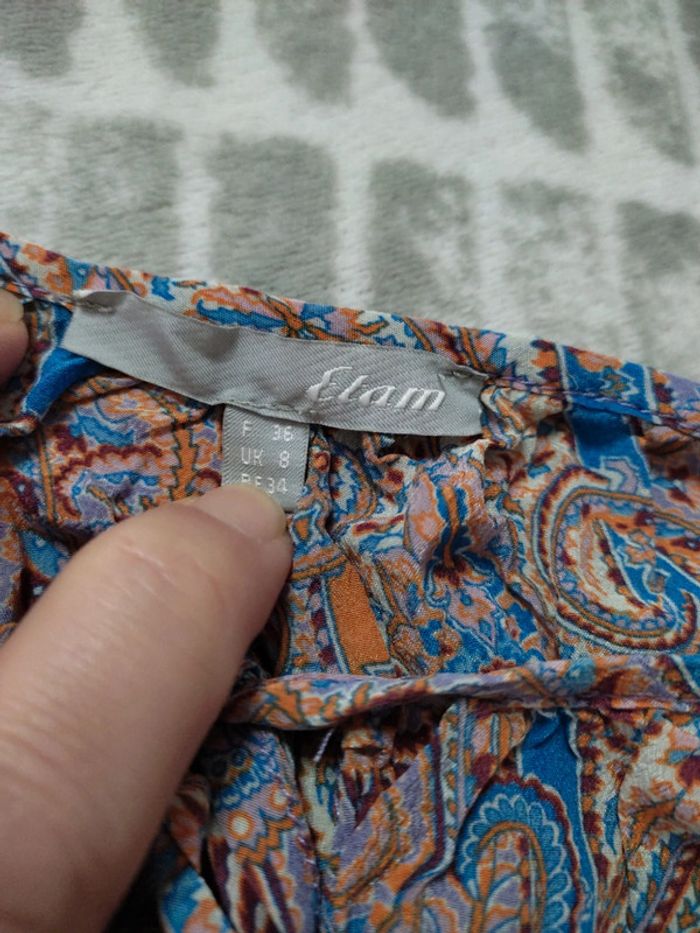 Robe courte style bohème fluide légère multicolore Etam taille 36 - photo numéro 3