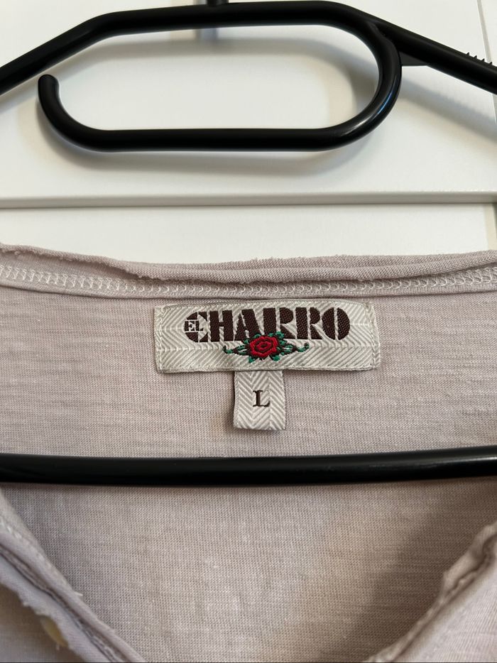 T-shirt beige uni Homme Charro Taille L - photo numéro 5