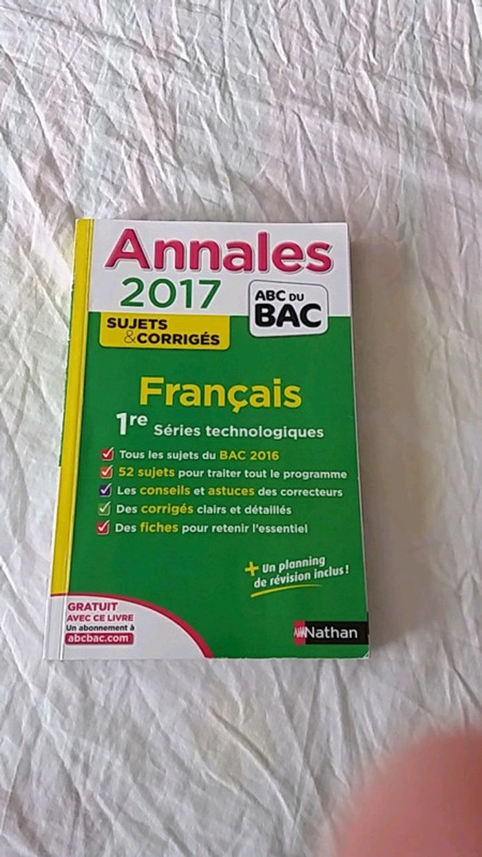 Annales français bac séries technologiques