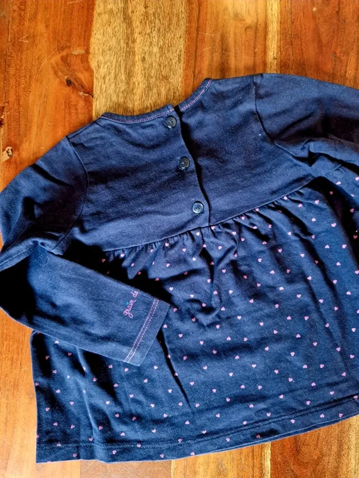 T-shirt manches longues imprimé cœurs 18 mois - photo numéro 2