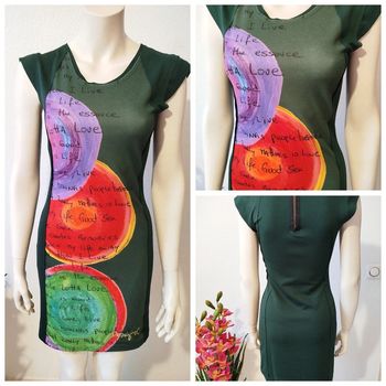 Robe verte Desigual coupe fourreaux printemps été