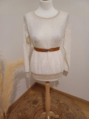 Blouse blanche chic transparente Promod taille S/M 36/38
