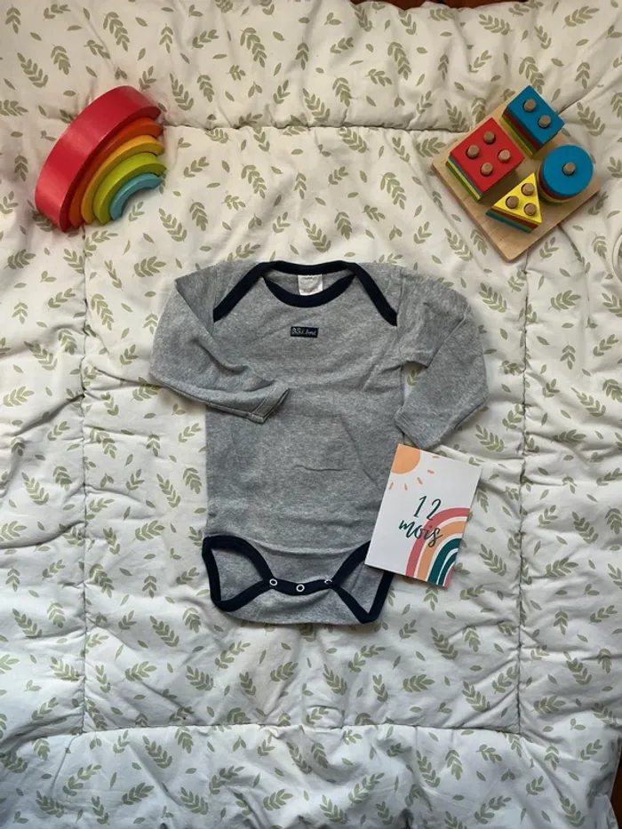 body manches longues gris absorba 12 mois