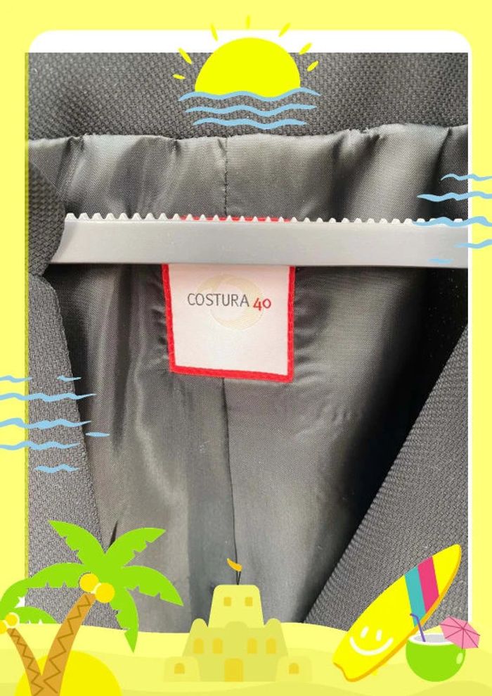 Blazer noir avec noeuds costura - photo numéro 6