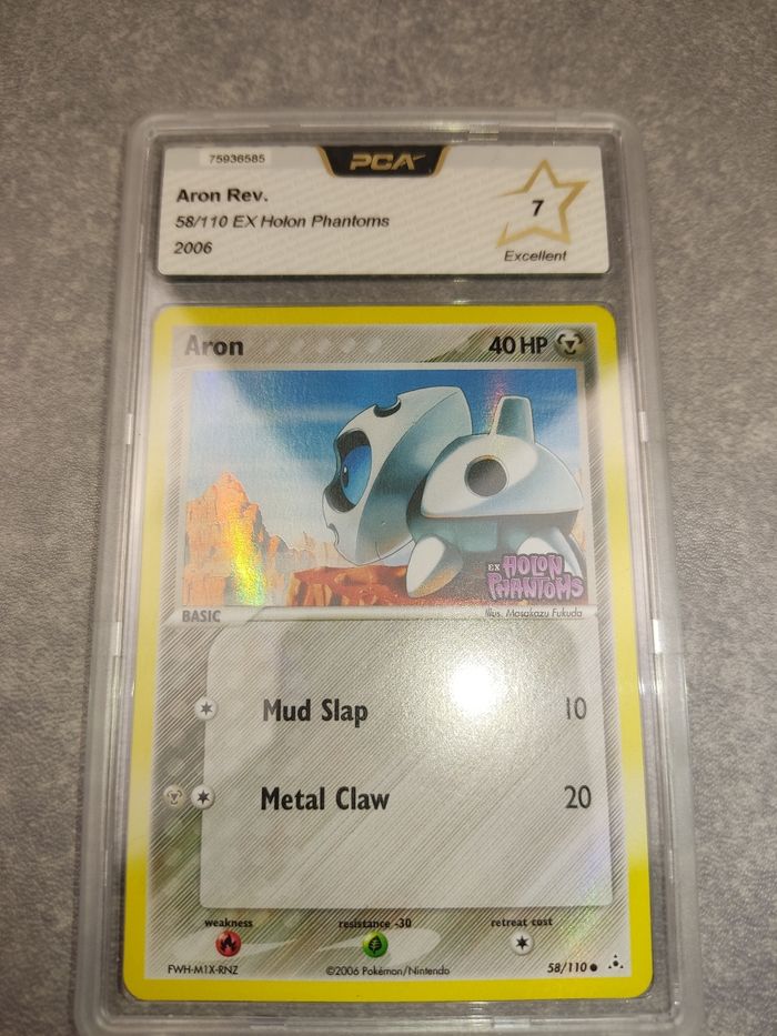Carte pokémon Aron reverse stamp ex phantom holon galekid PCA 7