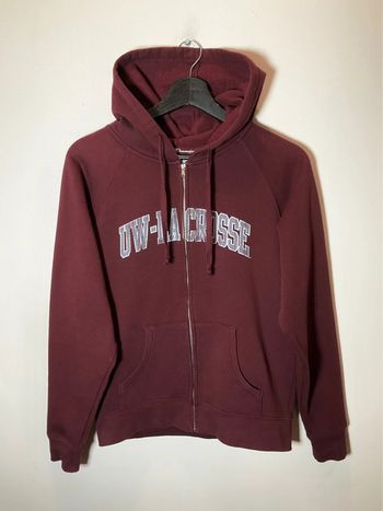 Sweat zippé à capuche universitaire bordeaux pour femme Champion UW La Crosse taille S 273