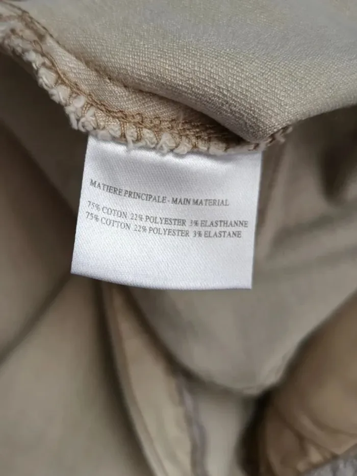 Jean beige créme Burton,coupe straight ,taille haute,stretch,ajusté - photo numéro 13