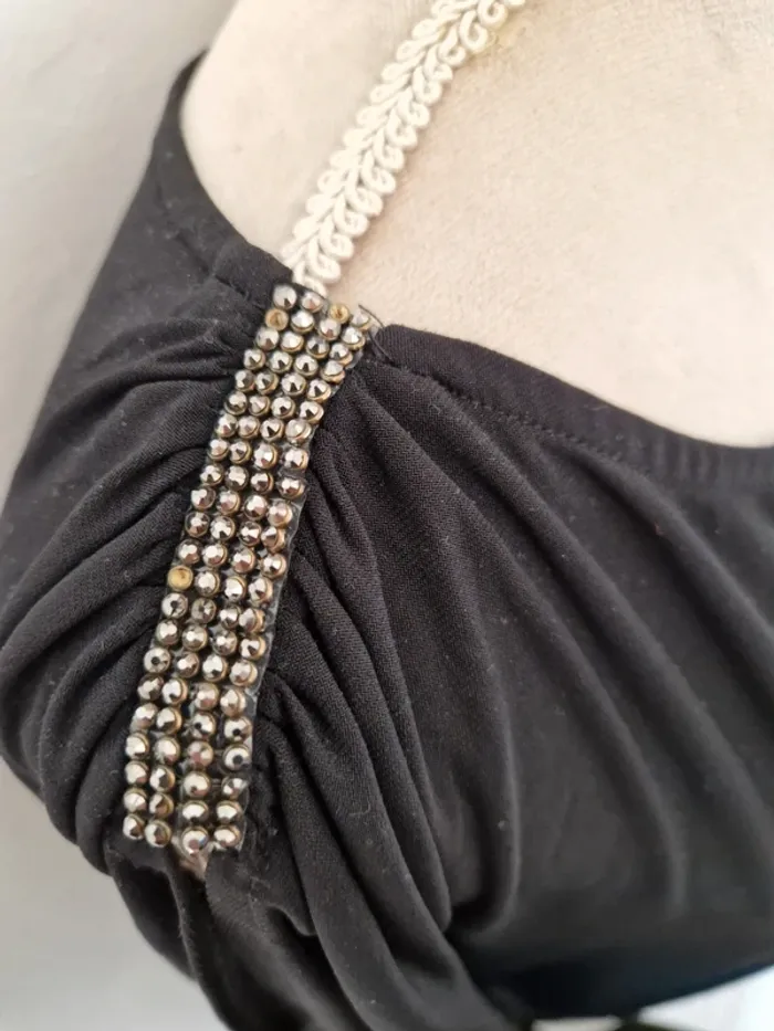 Robe épaules dénudé noir a strass ms mode taille 50 - photo numéro 5