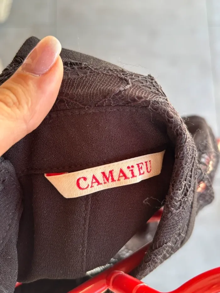 Robe noire col Claudine -  camaïeu - taille 36 - photo numéro 6