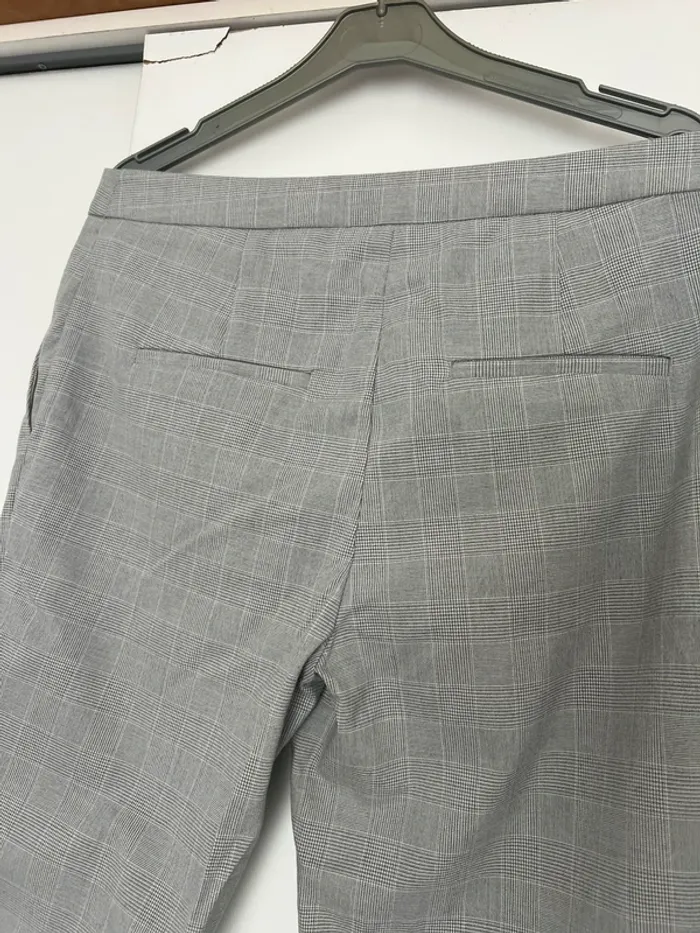 Pantalon droit rayé gris et blanc H&M - photo numéro 5