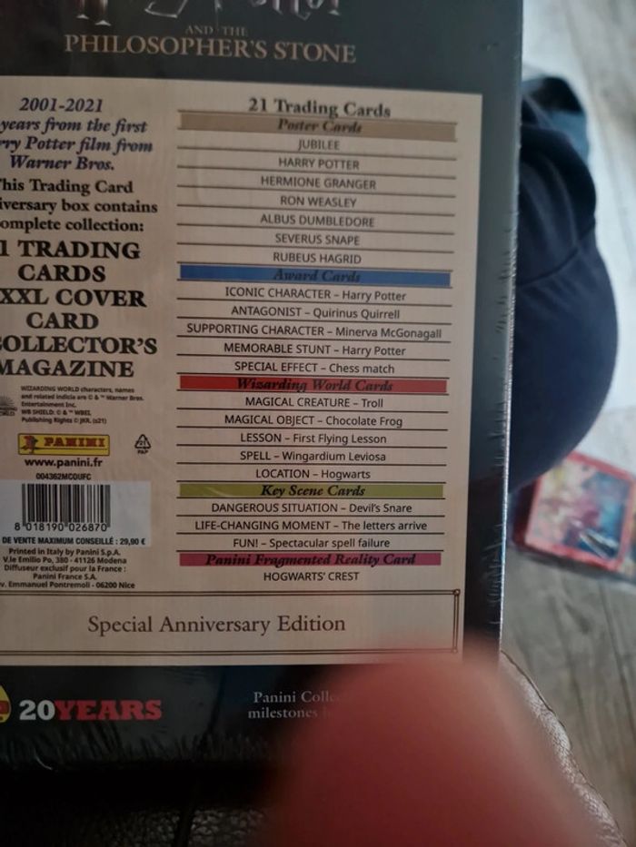 Coffret 20eme anniversaires panini cartes Harry Potter neuf sous scellé - photo numéro 9
