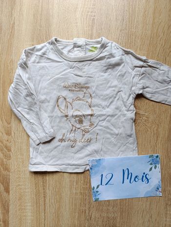 T-shirt manche longue 12mois Bambi