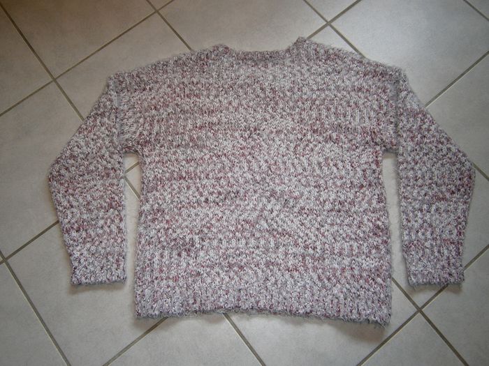 Pull doux chiné blanc/rouge Taille 42 - photo numéro 10
