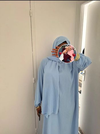 Abaya avec voile intégré