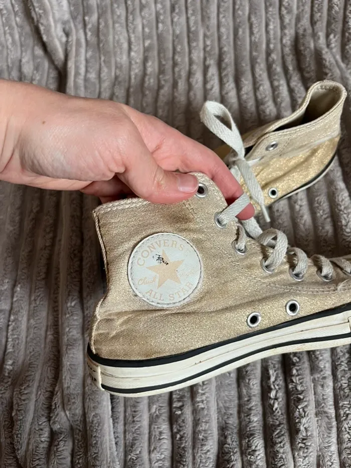Converse Chuck Taylor All Star montantes dorées – T34 - photo numéro 3