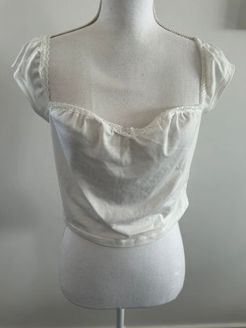 Crop top blanc et dentelle T38 M
