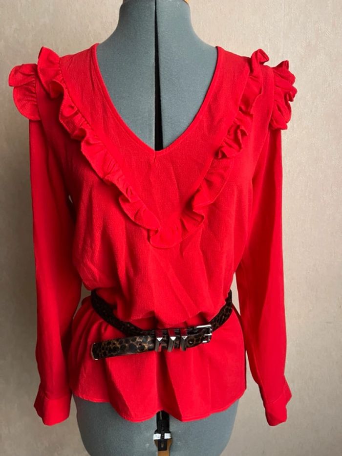 Blouse fluide volants col V T38 - photo numéro 3