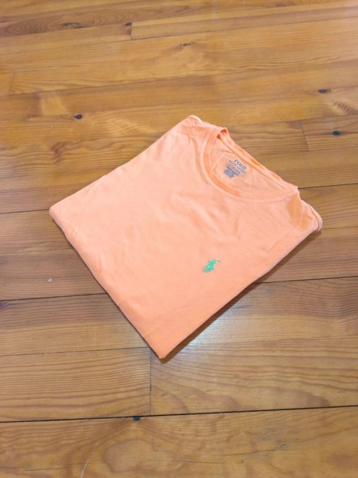 T-shirt Ralph Lauren - Col rond - logo brodé - Corail (orange) - Taille S