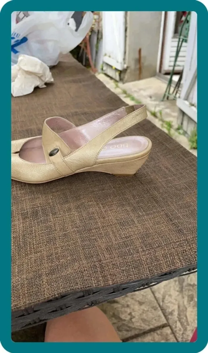 Mules beige doré - photo numéro 2