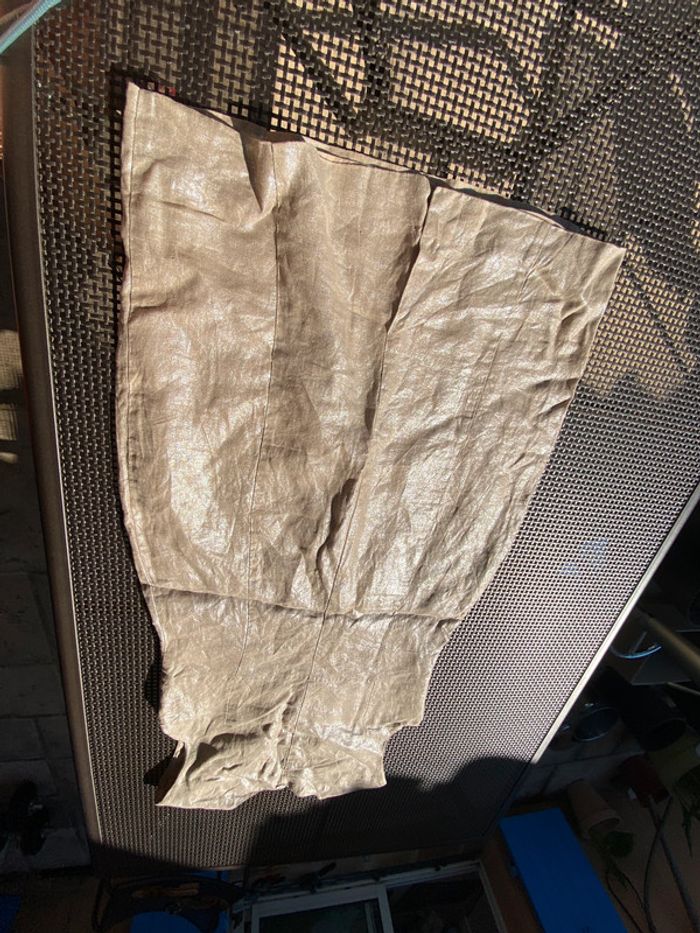 Belle robe  IKKS  lin et soie beige doré 42 - photo numéro 14