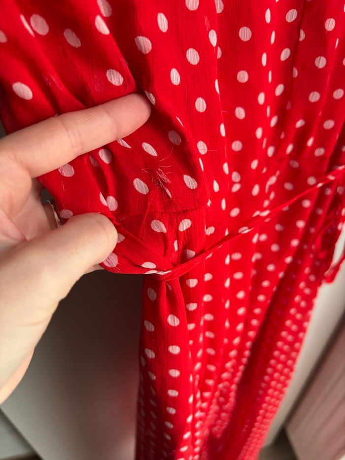 Robe longue porte feuille petit pois rouge taille - photo numéro 3