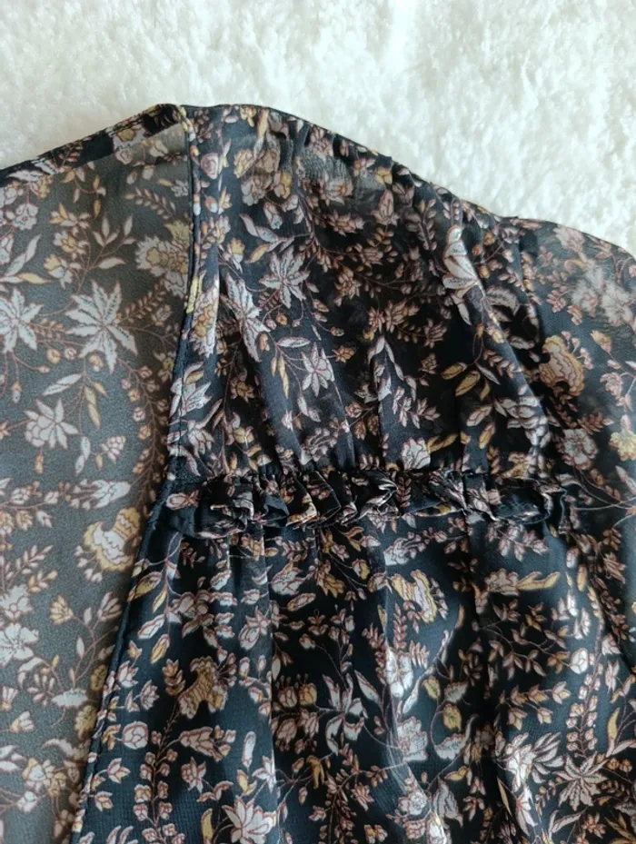 Robe Zara fleuri en voile, légère fluide S style babydoll - photo numéro 7