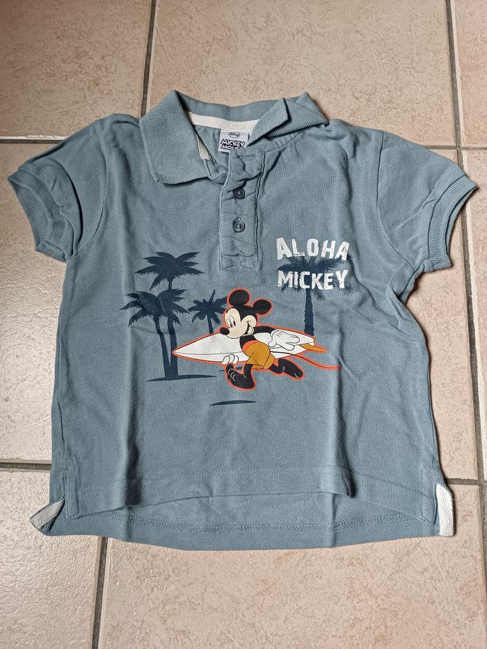 Polo bleu Mickey Disney 3 ans
