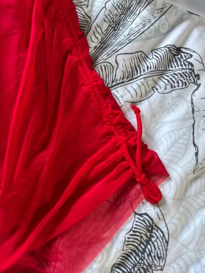 Bikini rouge avec jupe transparente Shein - photo numéro 4