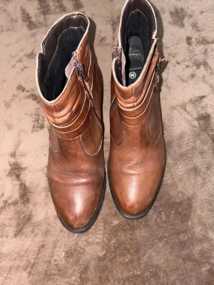 Bottines marrons femme Ateliers mégis taille 36 en très bon état - photo numéro 7