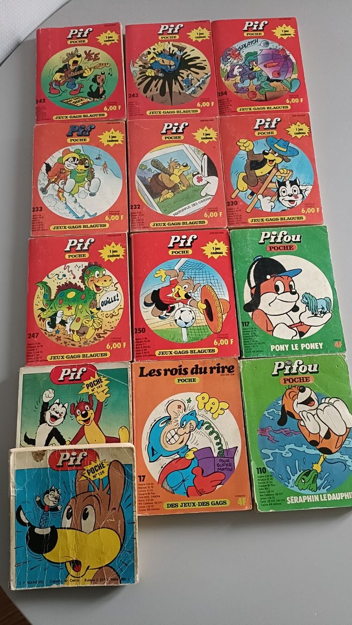 lot de 13 pif / pifou poche années 80