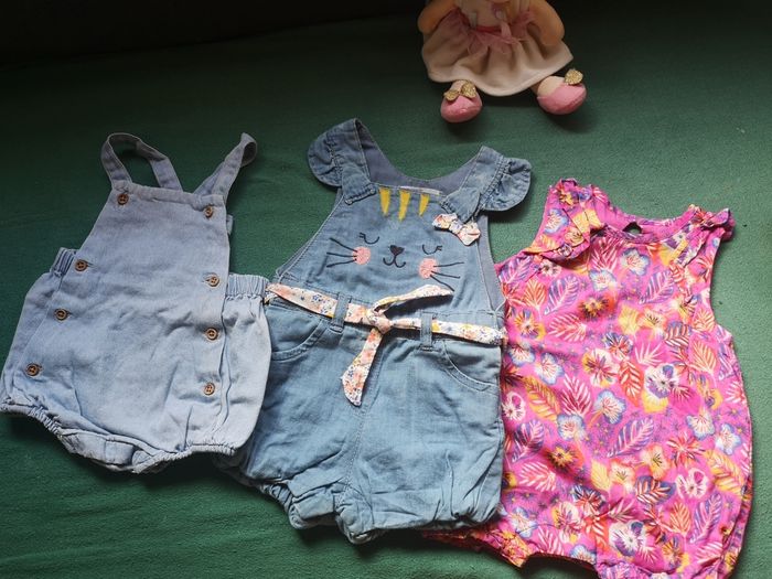 Lot de 3 barboteuses 3 mois