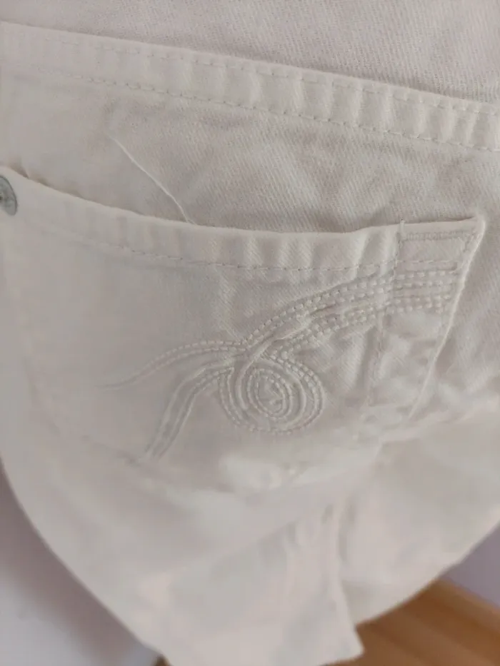 Jeans denim blanc 7/8ème - photo numéro 4