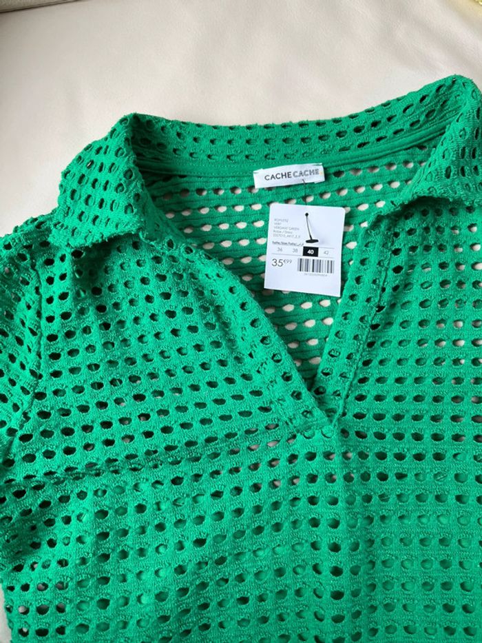 Jolie robe été cache cache taille s deux en un style dentelle vert pour 36 à 38 - photo numéro 4