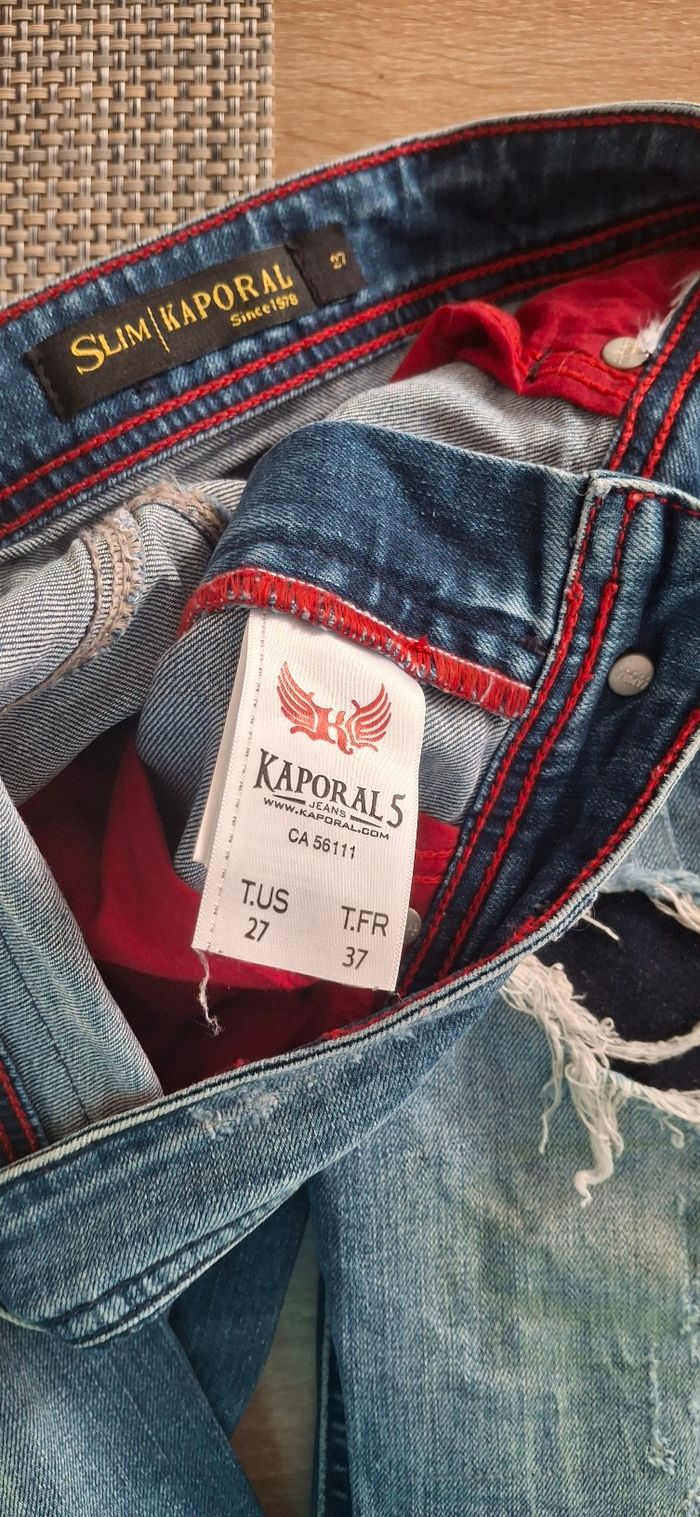 Jean Homme Kaporal Slim Taille 27/37 - Style Déchiré - Bon État⁸ - photo numéro 8