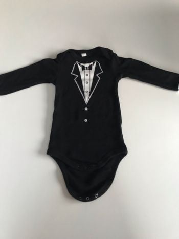 Body bébé noir imprimé cravate 6 mois